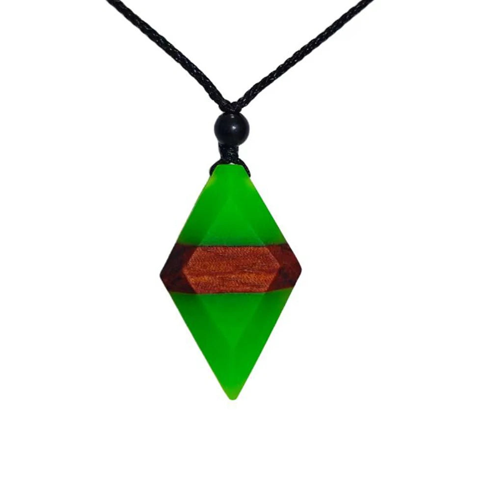 Miaiti Geometric Handcrafted Wood & Resin Pendant - ATSProducts