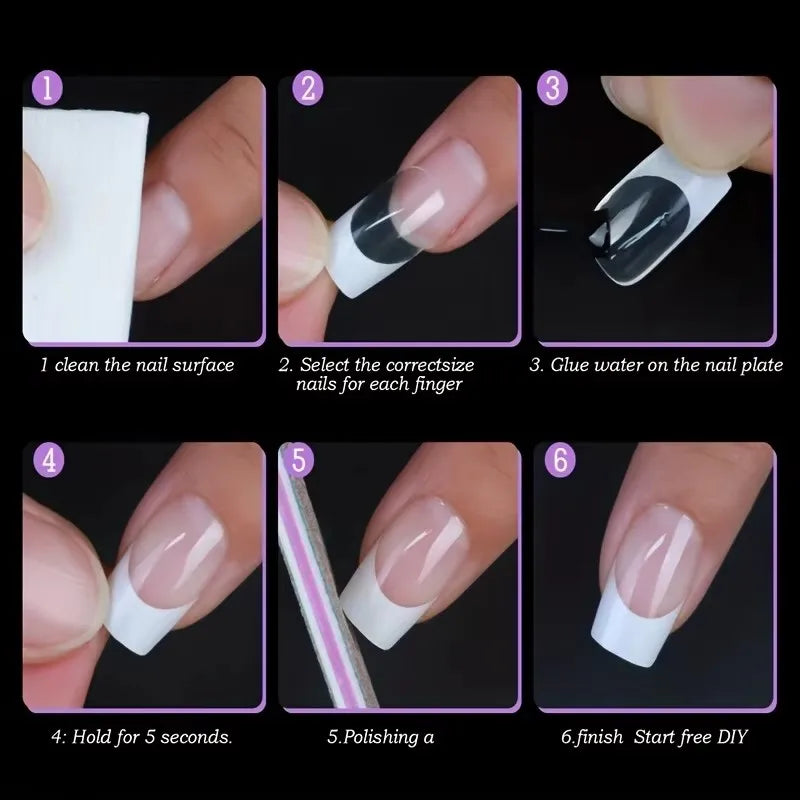 Multi-Color Medium-Length 120-Piece  Press-On Nails