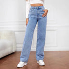 Women's High Waist Straight Leg Jeans - ATSProducts