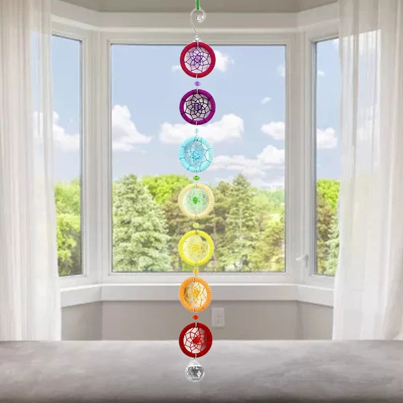 Handmade Chakra Dream Prisms Suncatcher with 40mm Chandelier Ball - ATSProducts