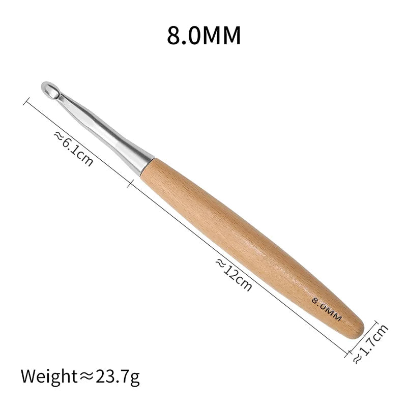 3-12mm Solid Wood Handle Crochet Hooks - ATSProducts