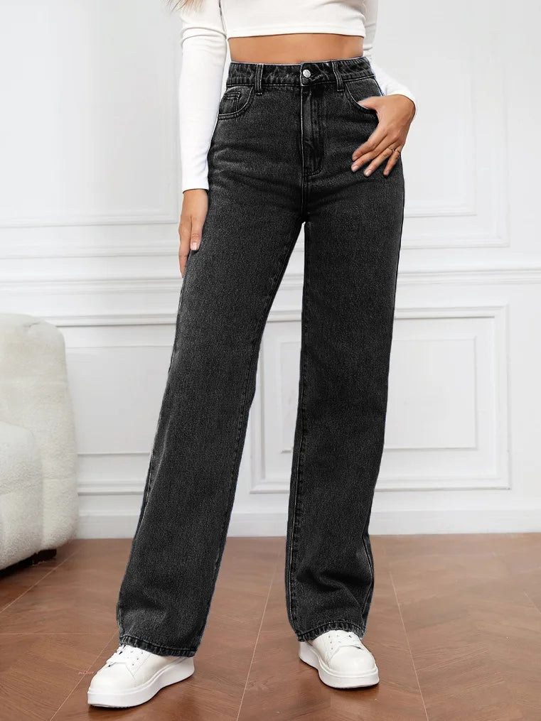 Owner Girl High-Waist Straight-Leg Jeans - ATSProducts