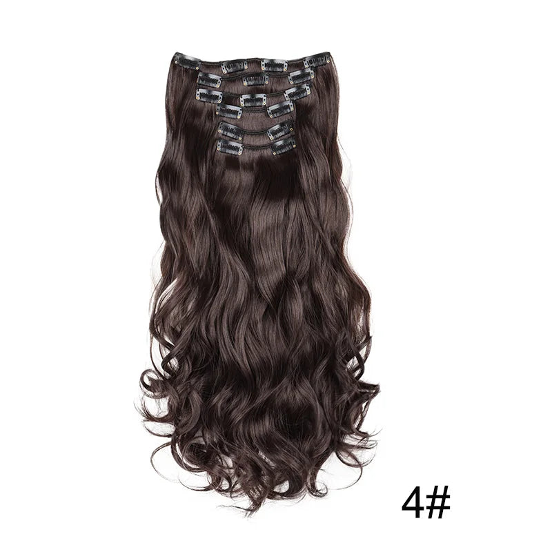 WIGSIN Synthetic 24Inch Long Curly 16 Clip Hair Extension - ATSProducts