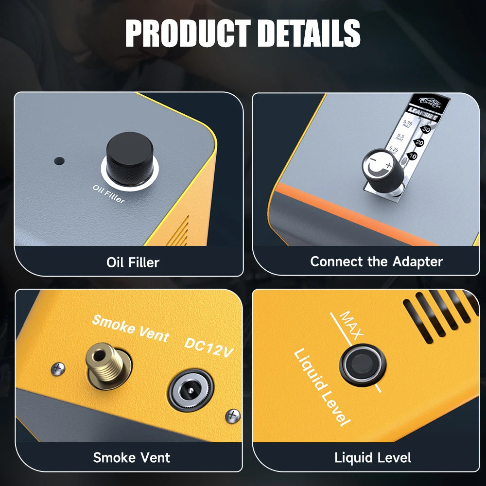 FOXWELL SD201 Car Smoke Generator Automotive EVAP Smoke Machine 12V Diagnostic Tester Vacuum Fuel Pipe Oil Leak Detector - ATSProducts