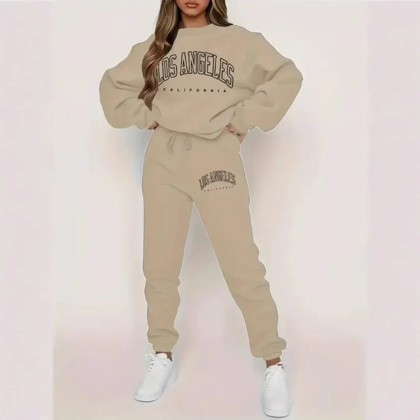 Fleece-Lined LA Sweat Suit 2-Piece Set - ATSProducts