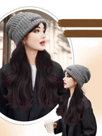 Allaosify Knit Cap Synthetic Curly Wig - ATSProducts