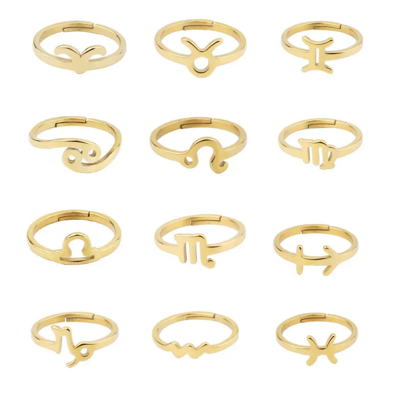 12 Constellation Adjustable Rings