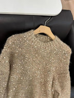 Mohair Wool Sparkling Sequins Sweater - ATSProducts