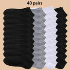 40Pc Solid Color Socks, Soft and Lightweight Ankle Socks - ATSProducts
