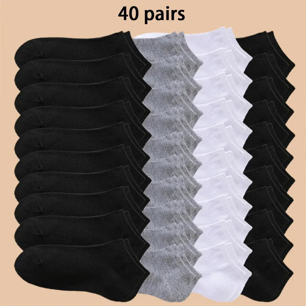 40Pc Solid Color Socks, Soft and Lightweight Ankle Socks - ATSProducts
