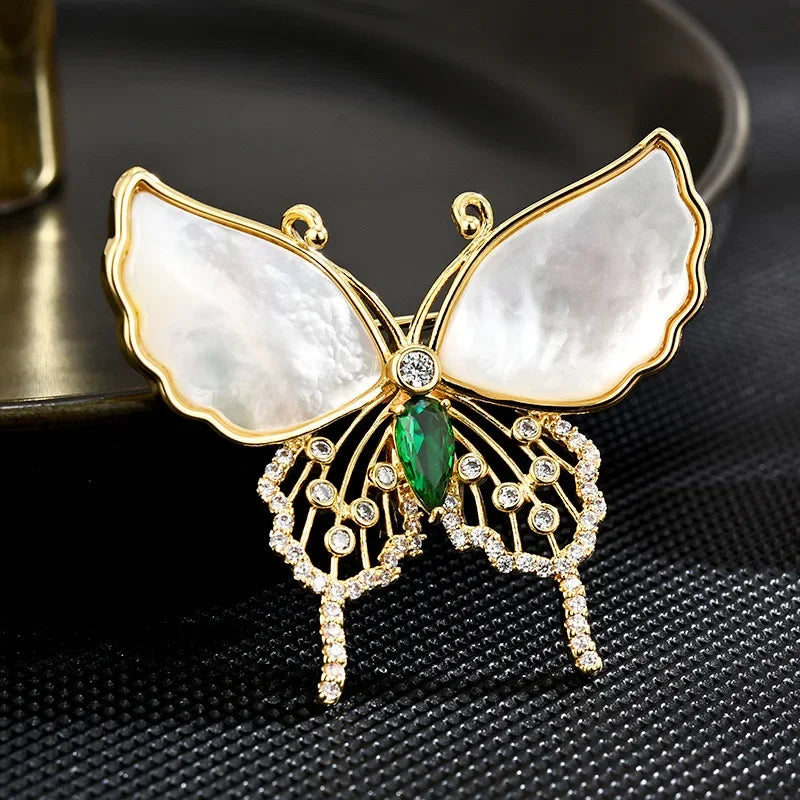 Emerald & Crystal Butterfly Brooches - ATSProducts