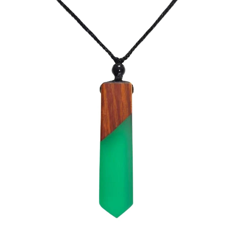 Miaiti Geometric Handcrafted Wood & Resin Pendant - ATSProducts