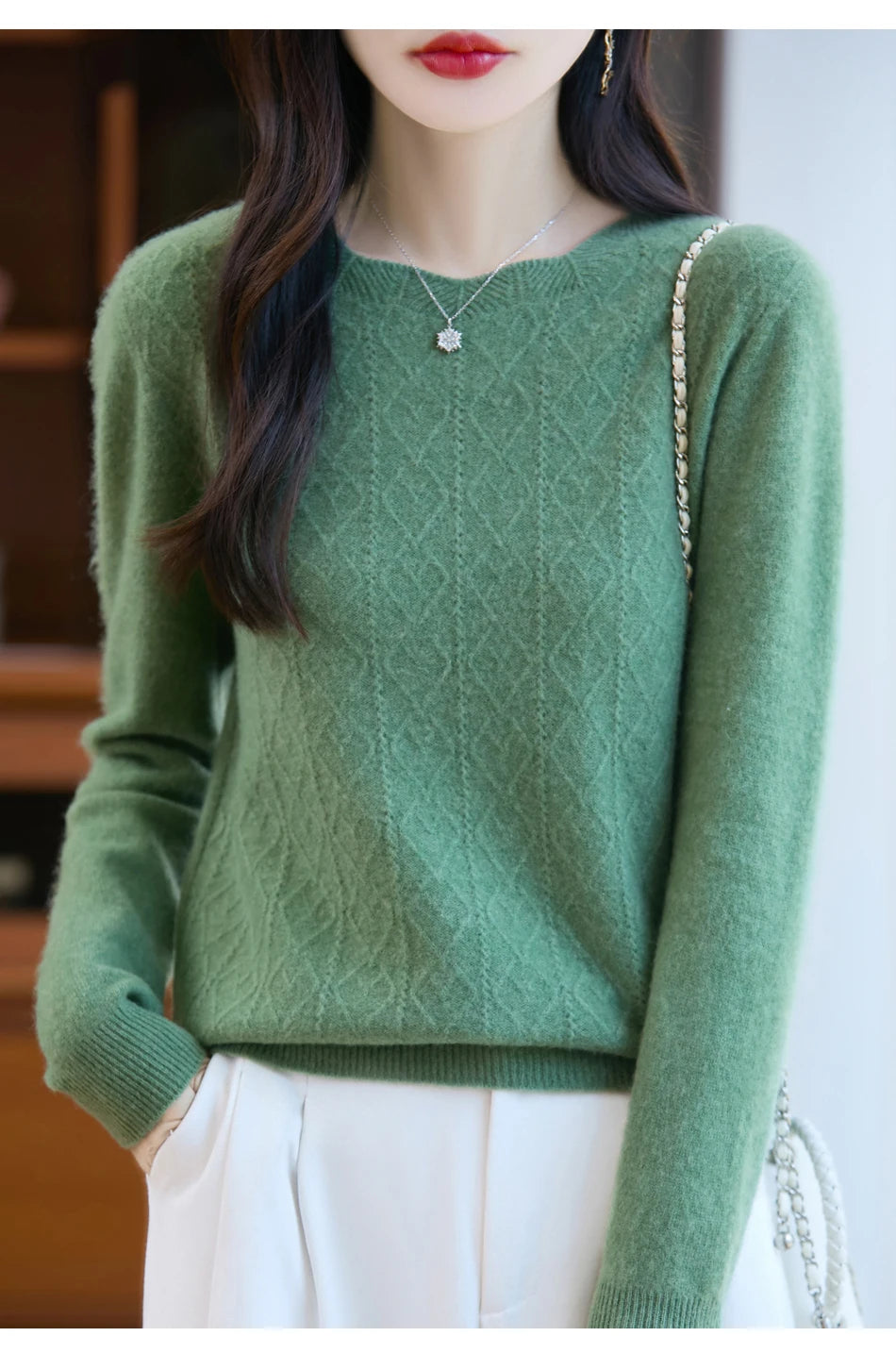 100% Merino Wool Seamless Knit Sweater - ATSProducts