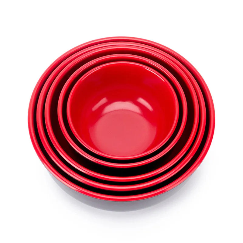 Black Red Melamine Bowls - ATSProducts