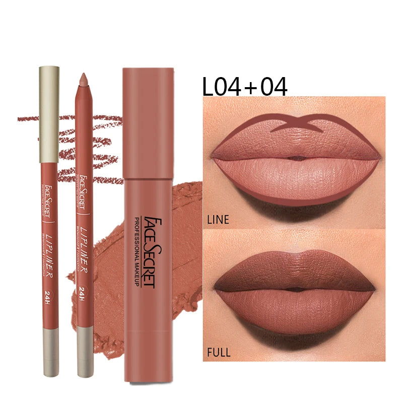 Waterproof Matte Lipliner & Lipstick Set - ATSProducts