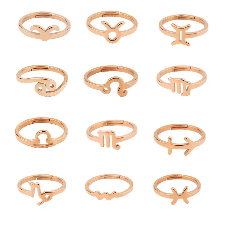 12 Constellation Adjustable Rings