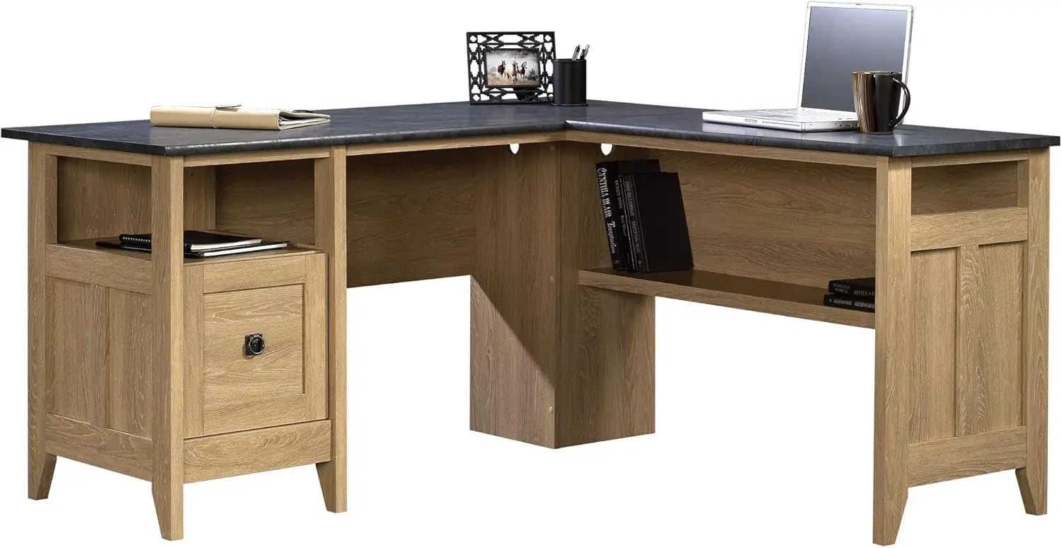 Oeing August Hill L-Shaped Desk Dover Oak Finish - ATSProducts