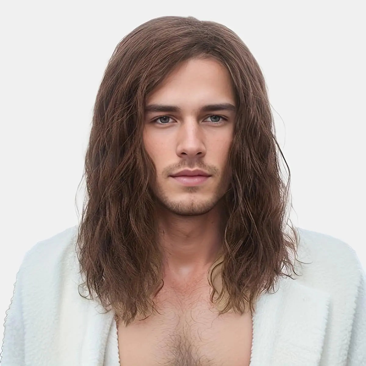 Men's Shoulder-Length Curly Hair - ATSProducts