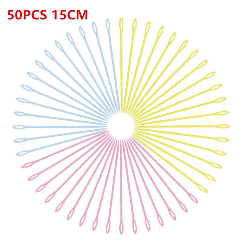 QervFlo 50pcs 7cm 9cm 15cm Plastic Knitting Needles - ATSProducts