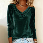 Bishan Elegant Velvet Long Sleeve Shirts - ATSProducts