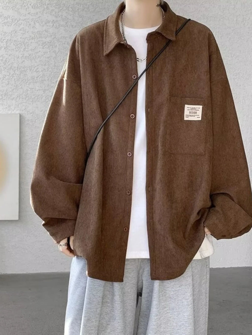 Others Corduroy Long Sleeve Button Up - ATSProducts