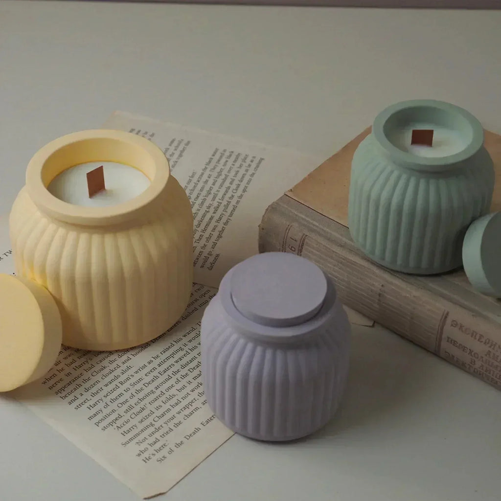 Round Candle Jar Mold with Lid - ATSProducts