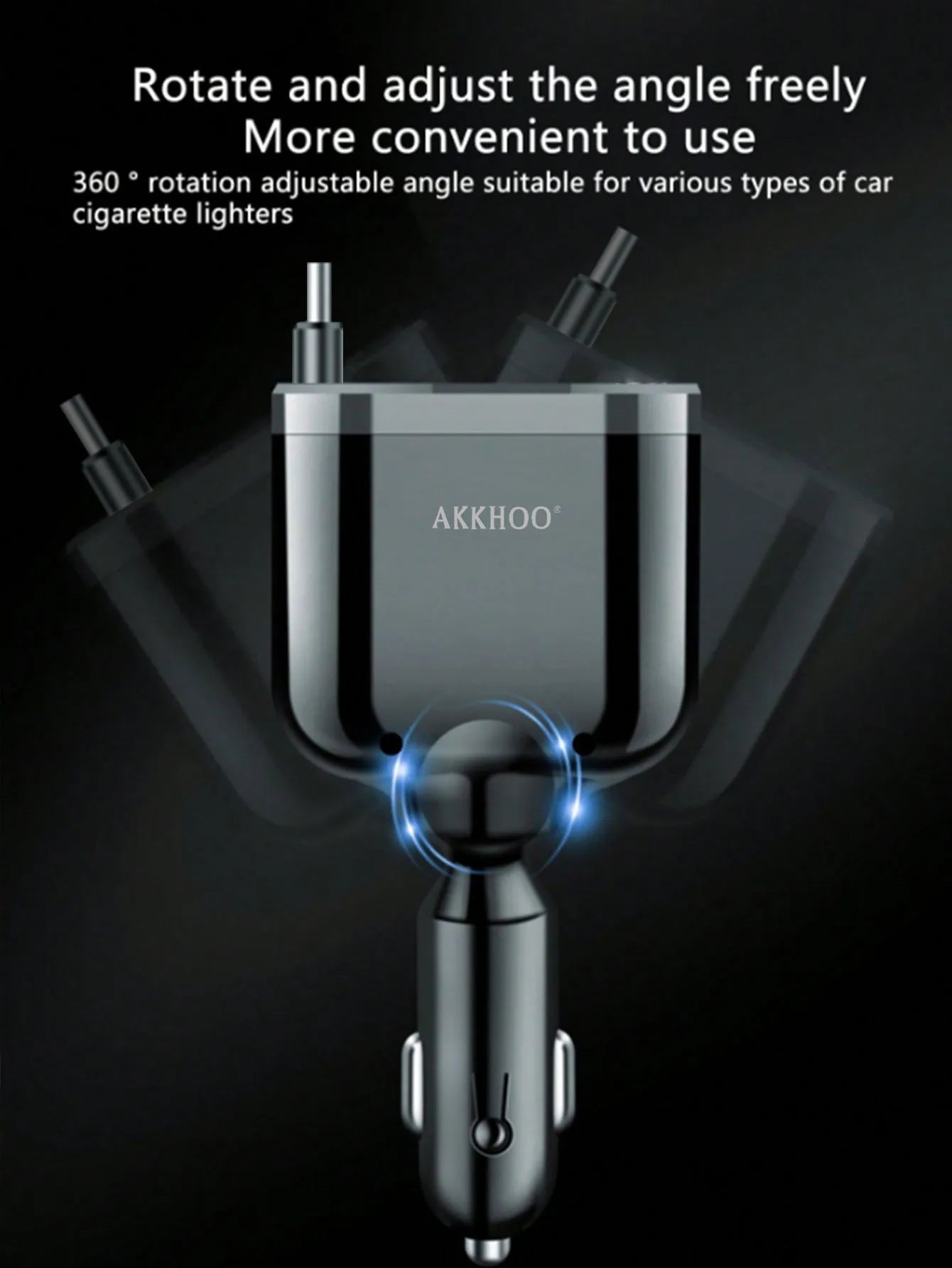 One-in-five Car Charger With Retractable cable, Built-In Retractable Cable