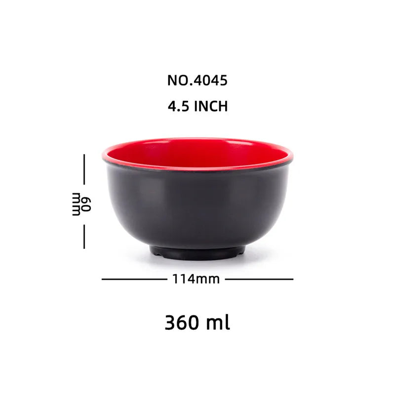 Black Red Melamine Bowls - ATSProducts