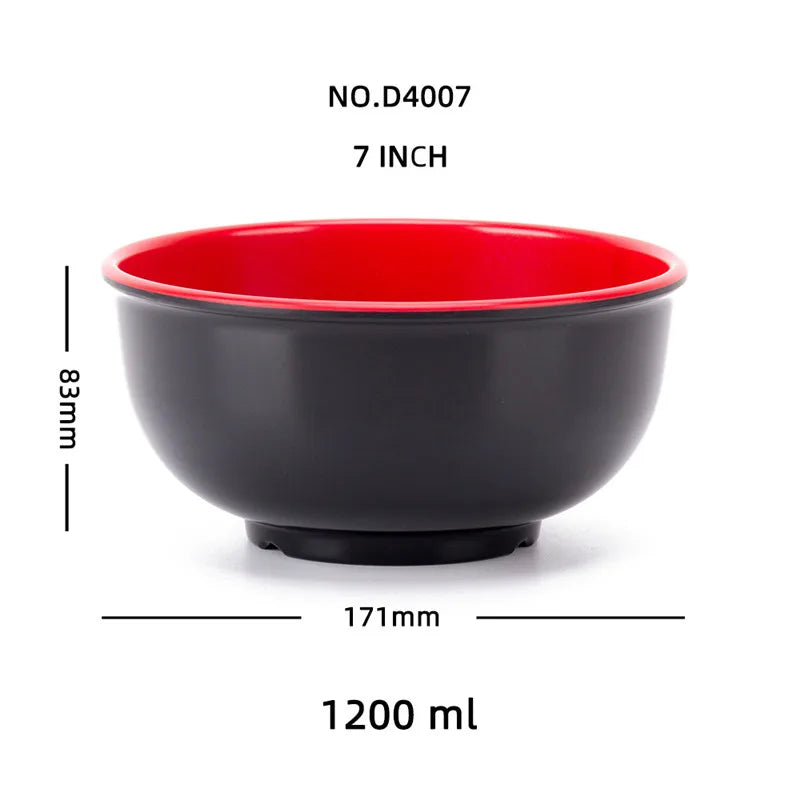 Black Red Melamine Bowls - ATSProducts