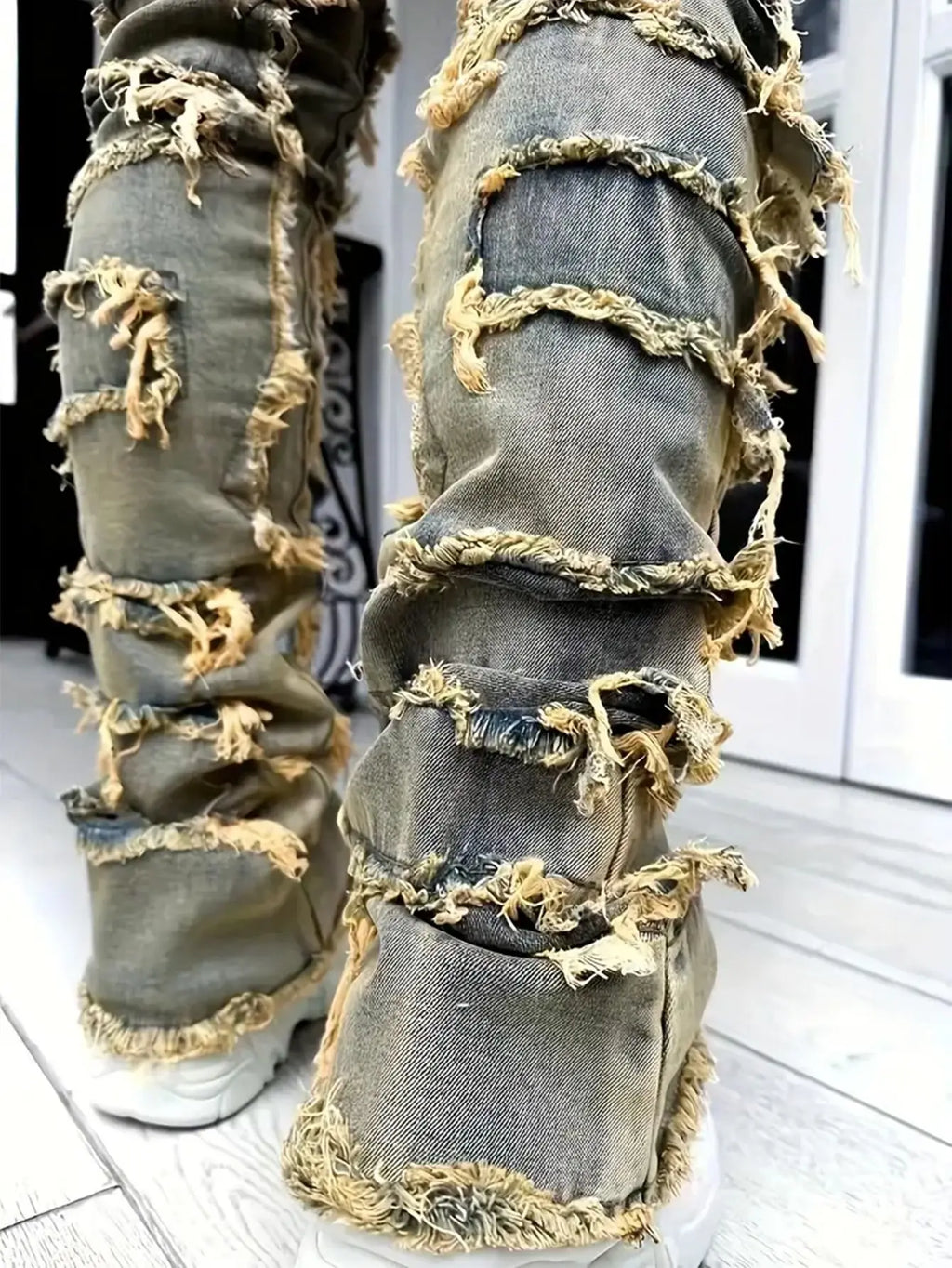 Men's Ripped Straight Leg Skinny Jeans - ATSProducts