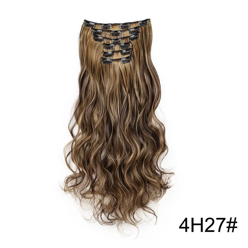 WIGSIN Synthetic 24Inch Long Curly 16 Clip Hair Extension - ATSProducts