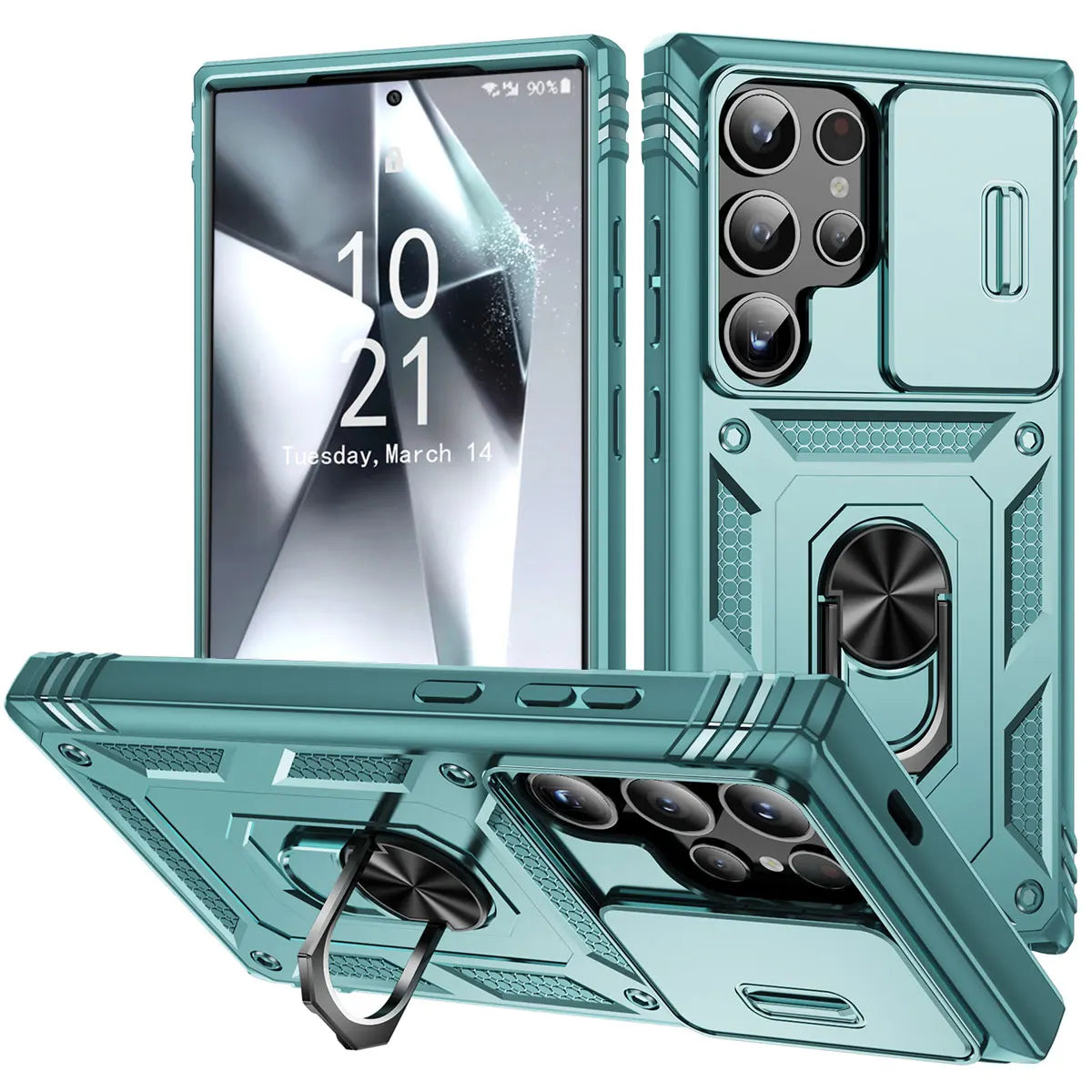 Phone Case Hybrid Ring Kickstand Hard Shockproof Cover - ATSProducts