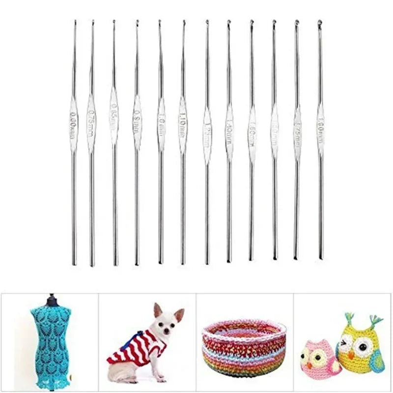 12pcs Metal Handle Crochet Hooks - ATSProducts