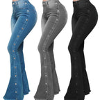 Women's High Waist Studded Jeans - ATSProducts