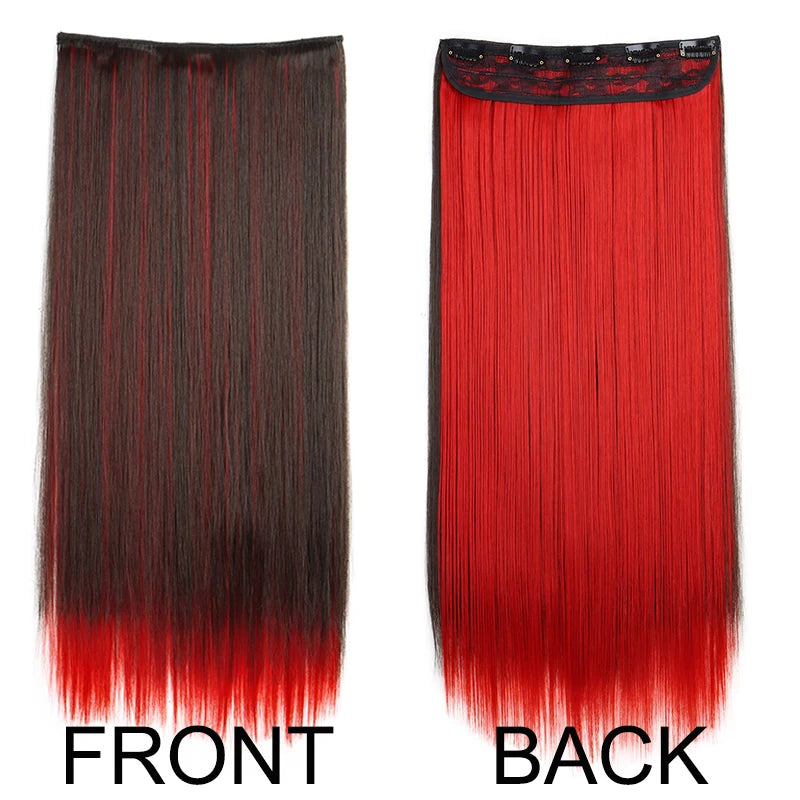 WIGSIN Synthetic 60cm 5Clip Long Straight Hair Extension - ATSProducts