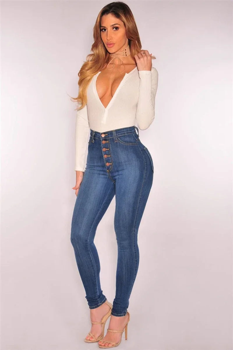 High Waist Stretch Jeans - ATSProducts