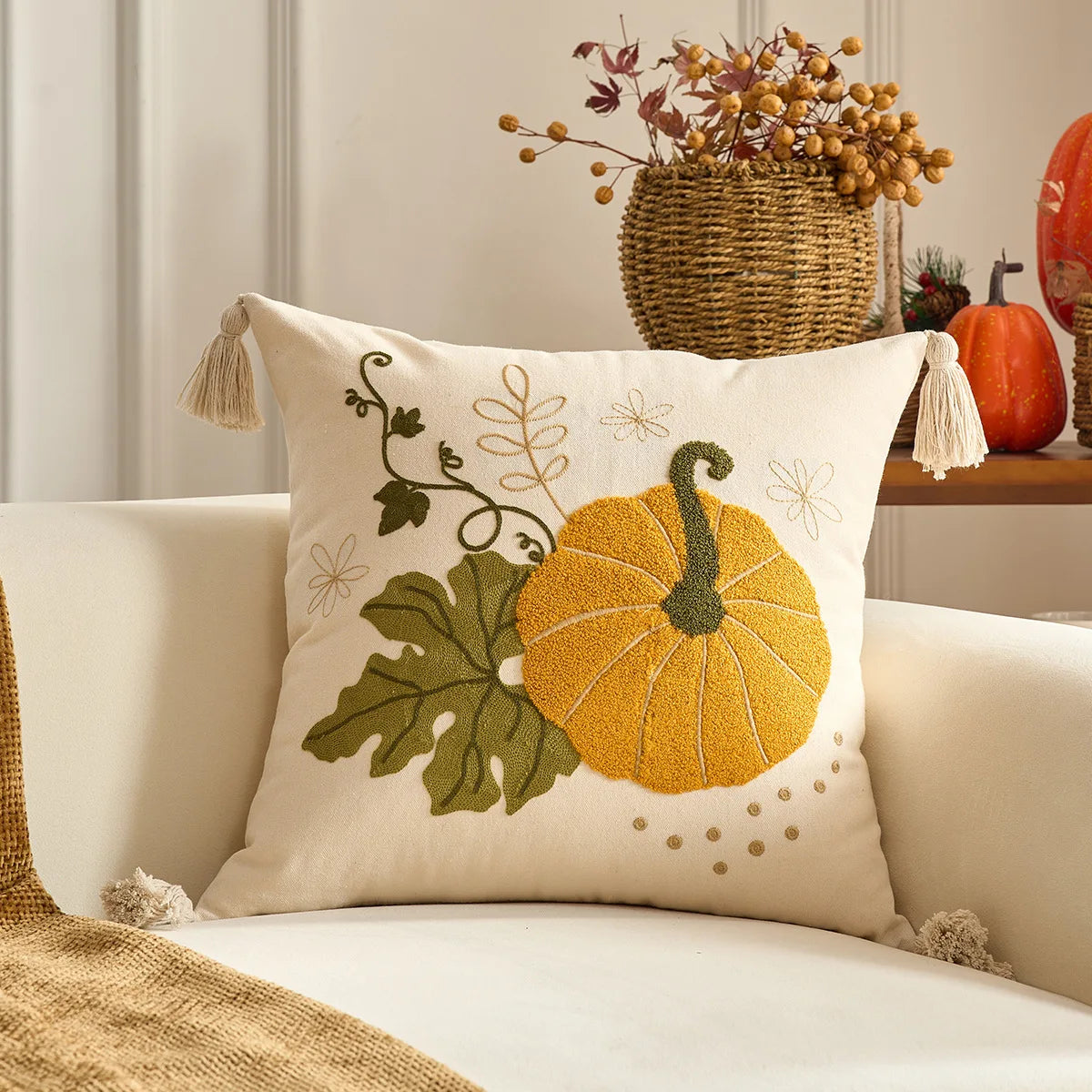 1PC Fall Maple Leaf Pumpkin Pillowcase - ATSProducts