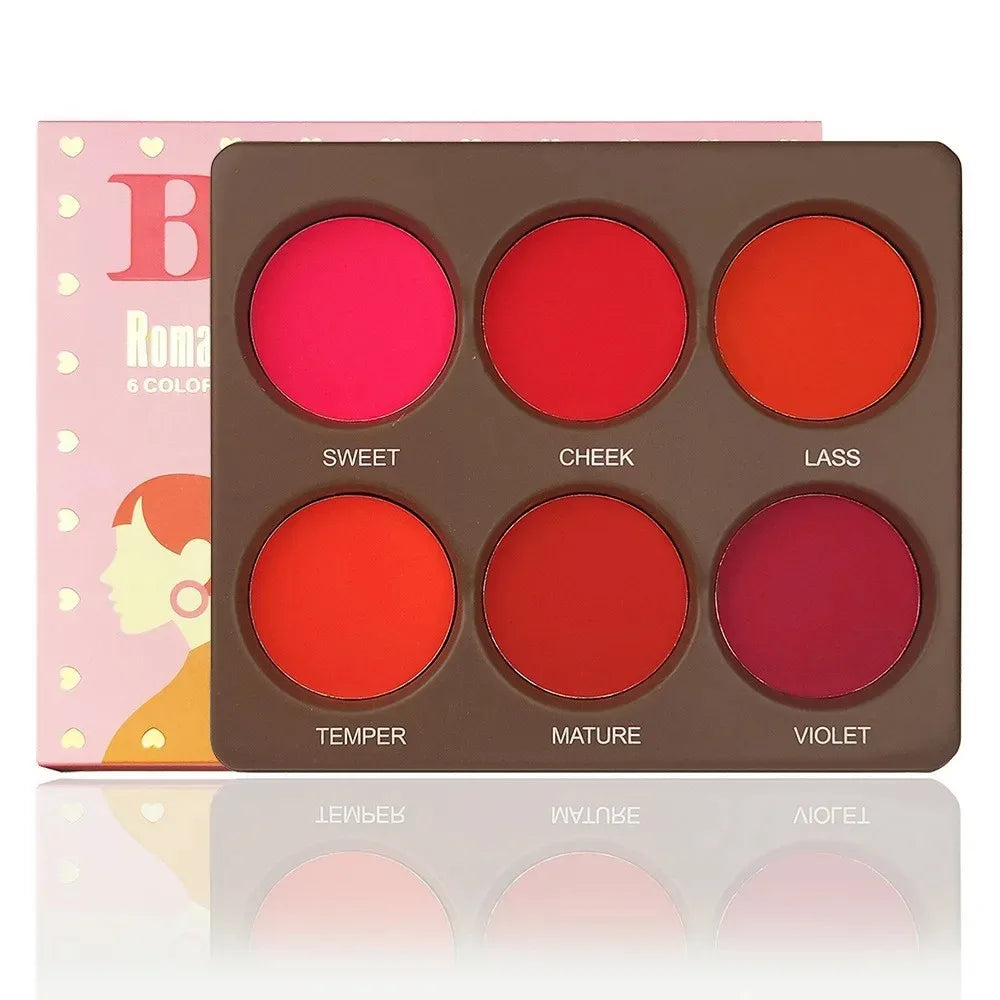 Romantic Flower 6 Color Waterproof Matte Blush Palette - ATSProducts