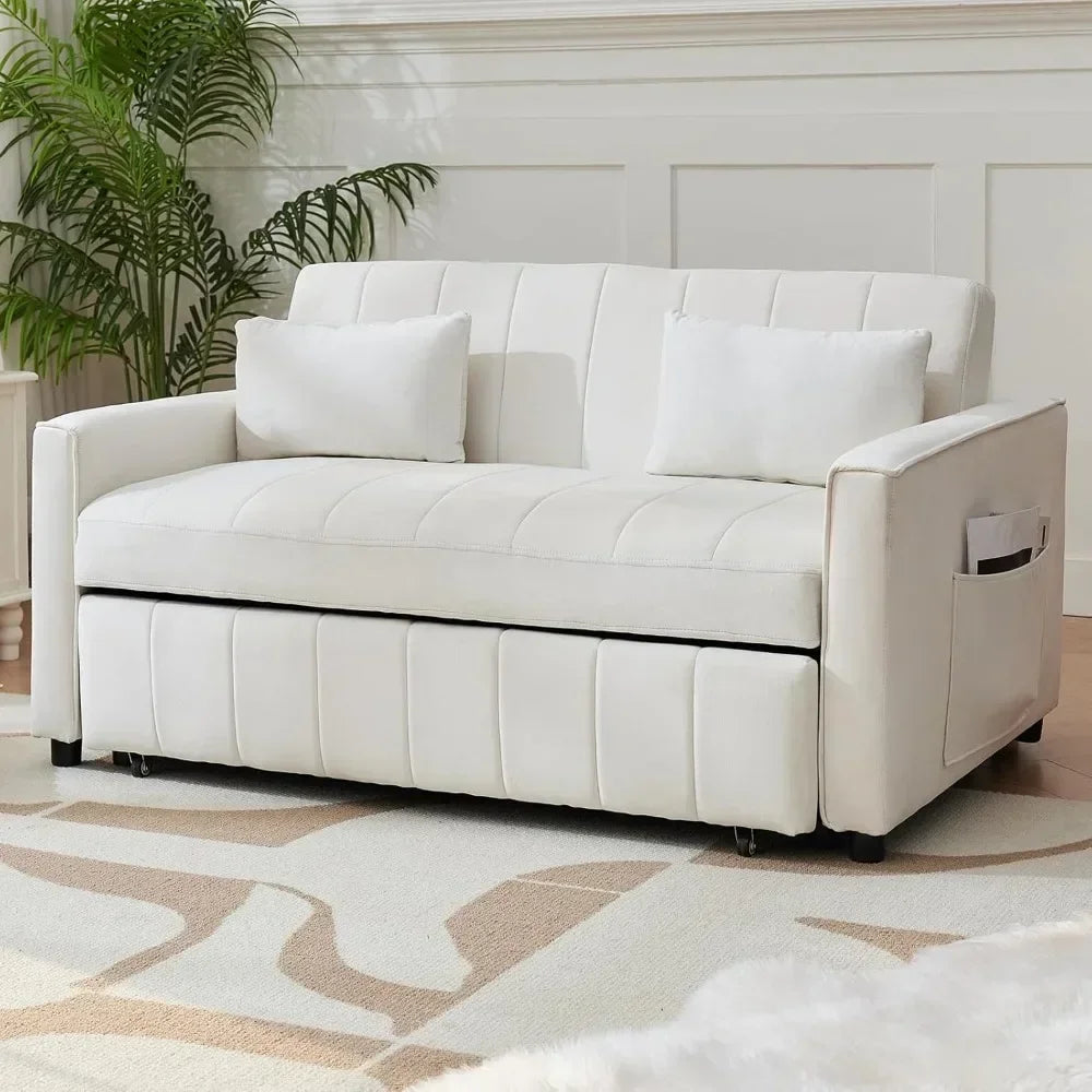 55.51" Convertible Sleeper Sofa Bed