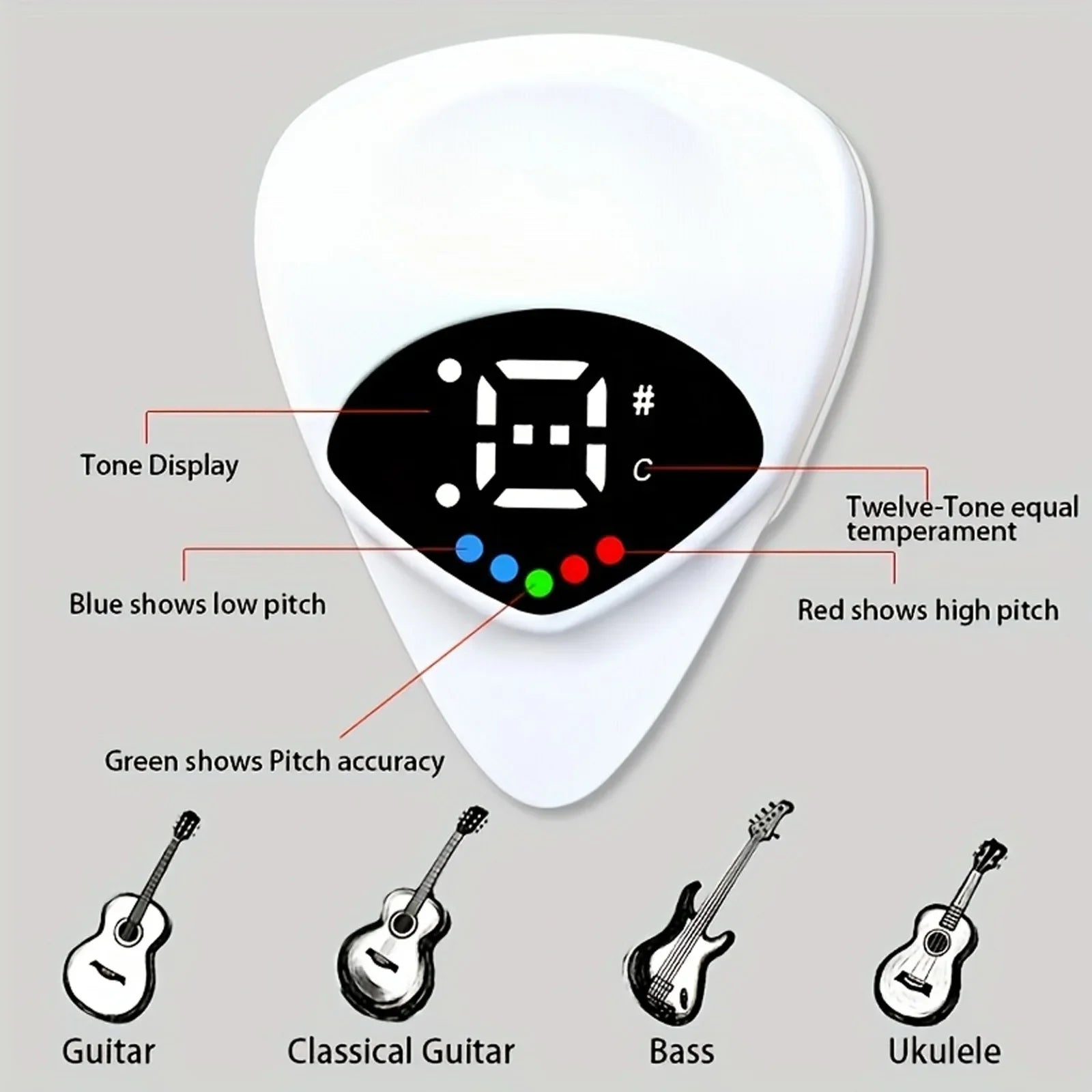 QiJiStar 2-in-1 Guitar Pick & Tuner - ATSProducts