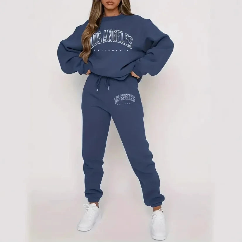 Fleece-Lined LA Sweat Suit 2-Piece Set - ATSProducts