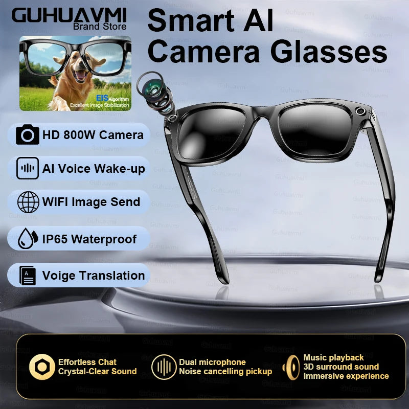 Guhuavmi AI Translation Smart Glasses With 4K Camera - ATSProducts