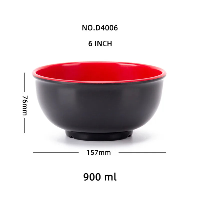 Black Red Melamine Bowls - ATSProducts