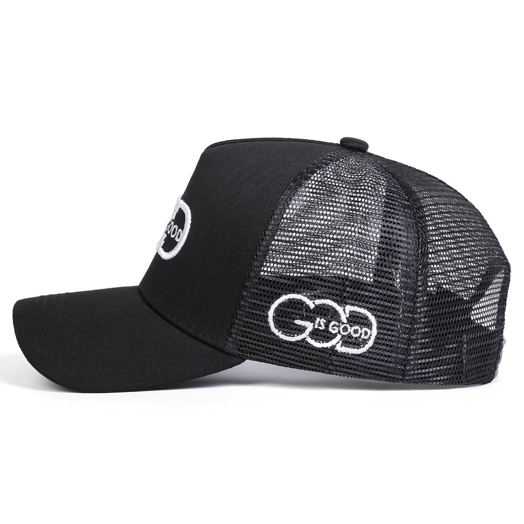 GOD IS GOOD Letter Embroidery Trucker Cap - ATSProducts