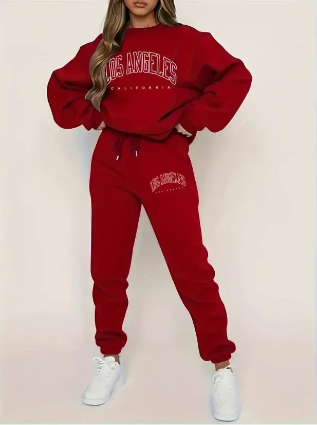 Fleece-Lined LA Sweat Suit 2-Piece Set - ATSProducts