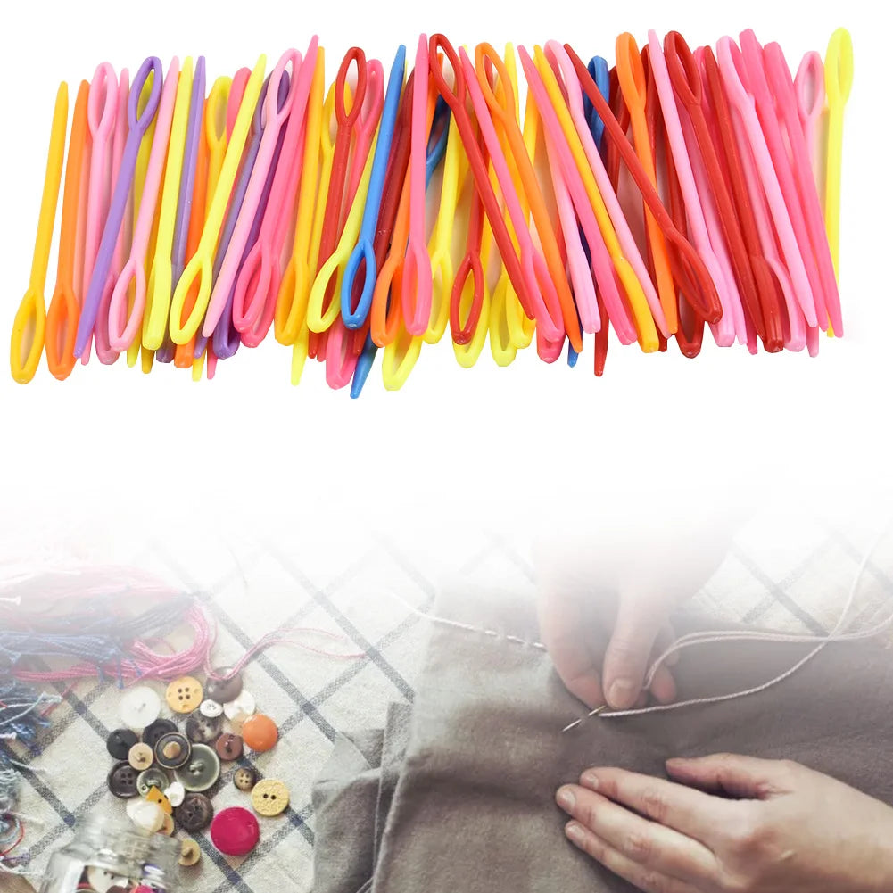 Vibratite 100PCS Mixed Color 5.5-15cm Plastic Knitting Needles - ATSProducts