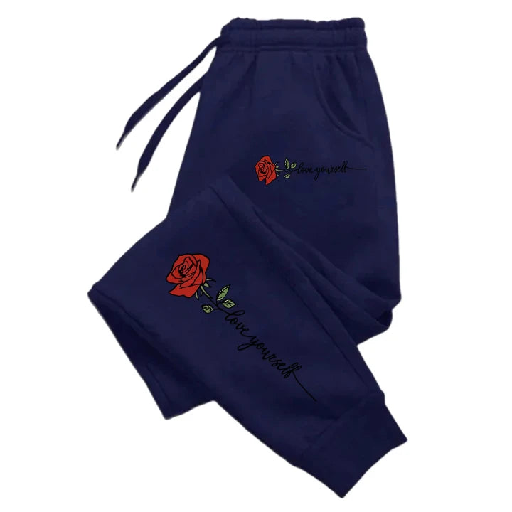 Teekossc Rose Love Yourself Printed Drawstring Sweatpants - ATSProducts