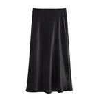 Mujer High-Waist Long Satin Skirt - ATSProducts