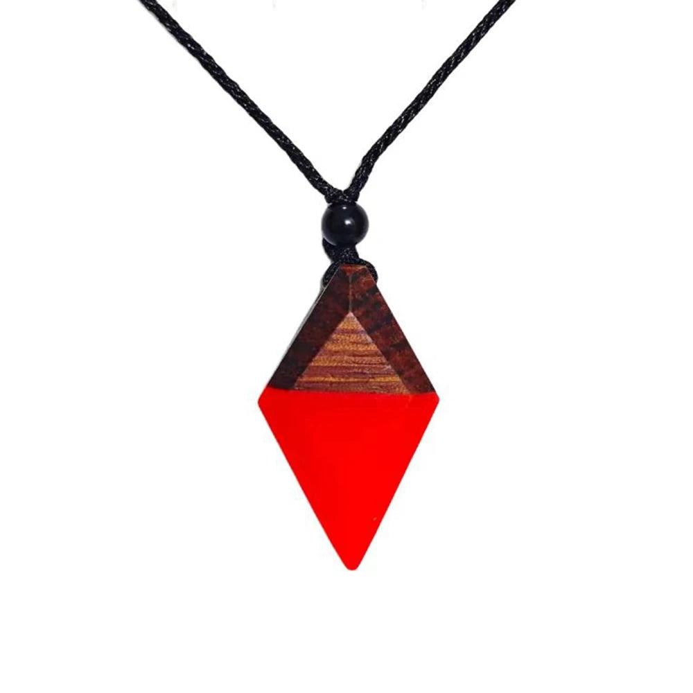 Miaiti Geometric Handcrafted Wood & Resin Pendant - ATSProducts
