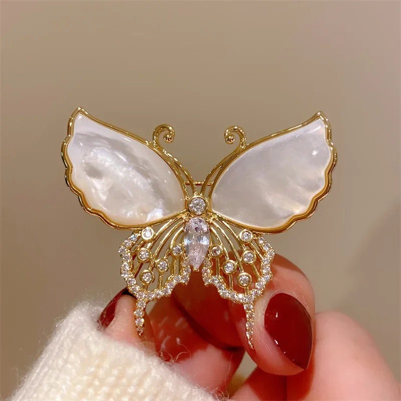 Emerald & Crystal Butterfly Brooches - ATSProducts